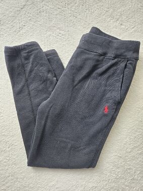 Polo Ralph Lauren Black Sweatpants with Red Polo Logo Sz M